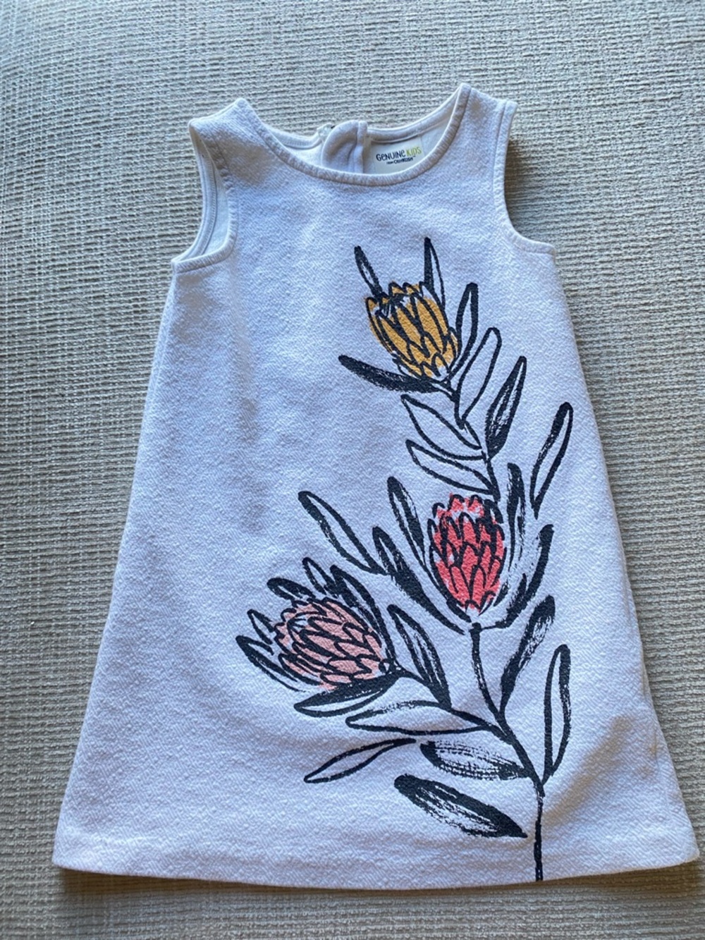 OshKosh B'gosh White Sleeveless Dress with Floral Print